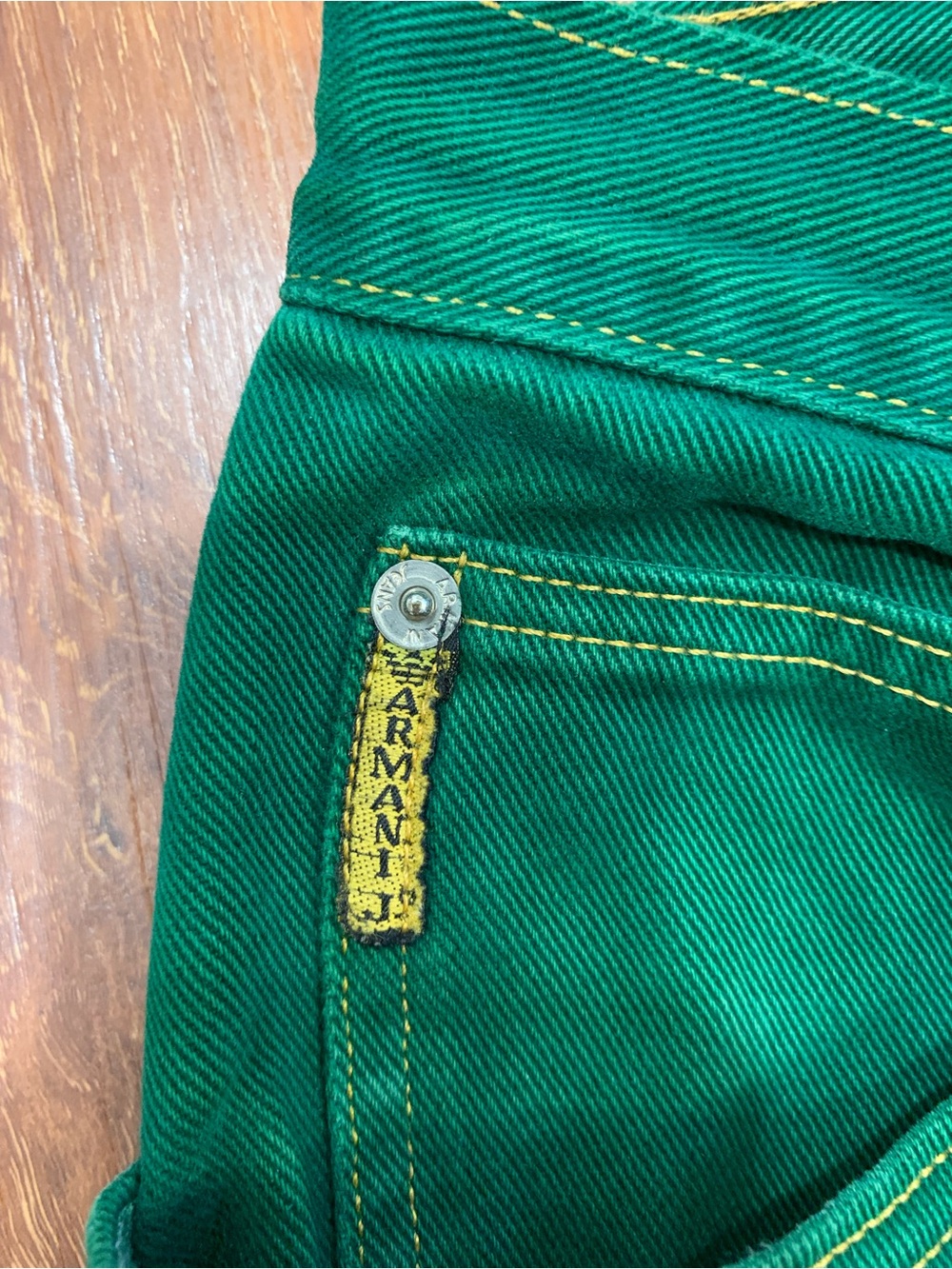 VTG Green Armani Jeans Women’s Size 8 Retro 1980s 1990s Made in USA 100% Cotton - Picture 4 of 14